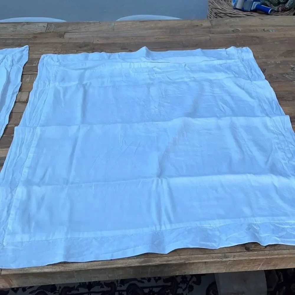 Pottery Barn Euro Shams White Tencel Lyocell & Linen Blend 26x26